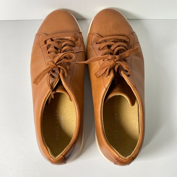 COLE HAAN Grand OS Crosscourt II Oxford Shoes Mens 10.5 Brown Tan Leather Casual main image 8